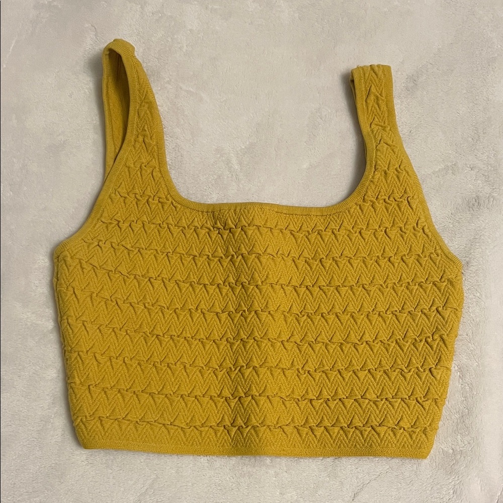 Babaton Mustard Textured Tank Top
